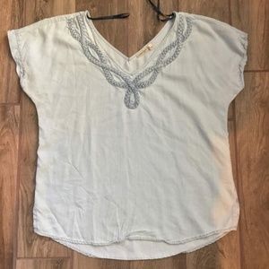 Holding Horses Large Chambray Tencel Braided Top